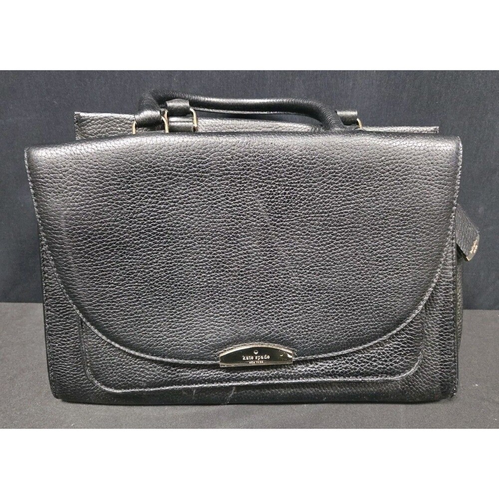 Kate Spade Purse Carolyna Pine Grove Way Black Leather Satchel Shoulder Bag